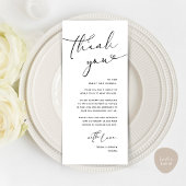 Modern Romantic Wedding Reception Thank You Card プログラム