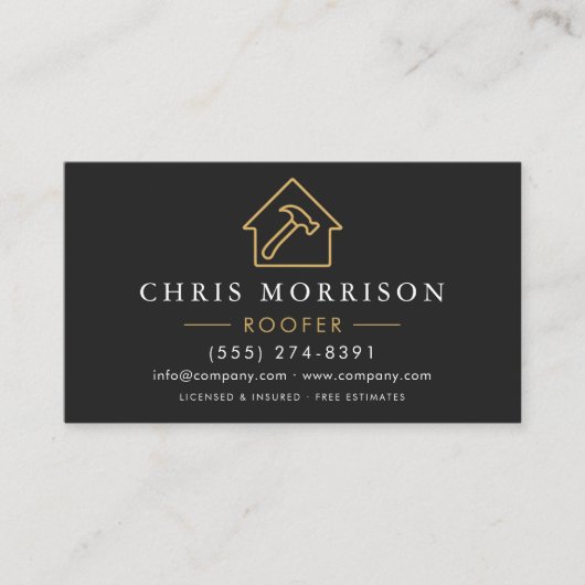 Modern Roofing Contractor Professional 名刺 (正面)