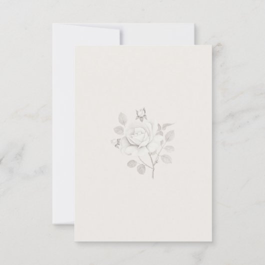 Modern Rose Botanical Wedding 出欠カード (裏面)