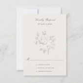 Modern Rose Botanical Wedding 出欠カード (正面)