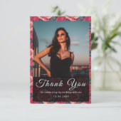 Modern Rose Flower Nature-Inspired Parties サンキューカード (スタンド正面)