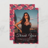 Modern Rose Flower Nature-Inspired Parties サンキューカード (正面/裏面)