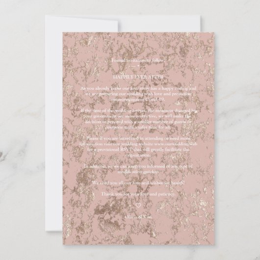 Modern Rose Gold Be Our Guest Photo Couple (裏面)