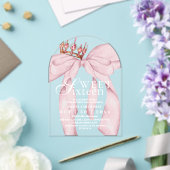 Modern Rose Gold Blush Pink Bow Sweet 16 Birthday アクリル招待状 (インサイチュ (ウェディング))