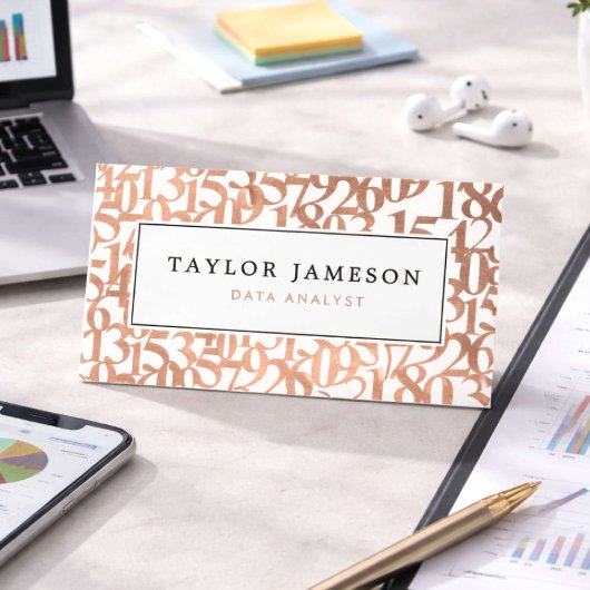 Modern Rose Gold Data Analyst 名刺