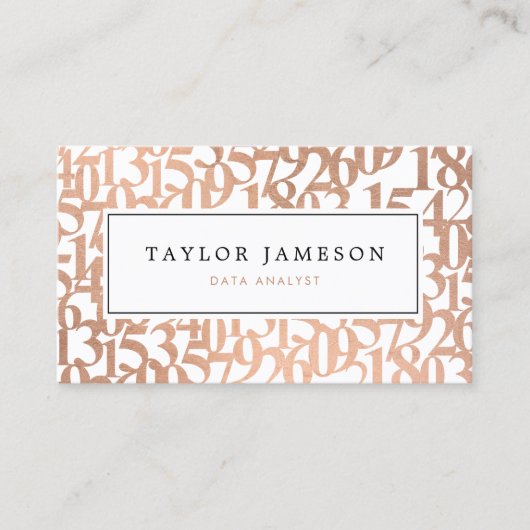 Modern Rose Gold Data Analyst 名刺 (正面)