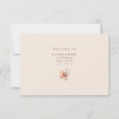 Modern Rose Gold Floral Monogram Wedding RSVP Card (裏面)