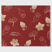 Modern rose gold flowers and leaves ラッピングペーパー (フラット)
