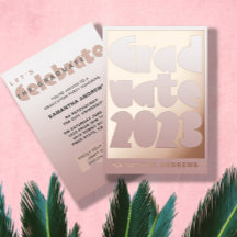 Modern Rose Gold Foil Graduation Party