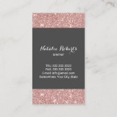 Modern Rose Gold Glitter Spray Cleaning 名刺 (裏面)