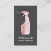 Modern Rose Gold Glitter Spray Cleaning 名刺 (正面)