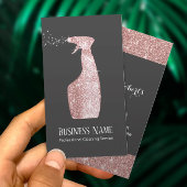 Modern Rose Gold Glitter Spray Cleaning 名刺