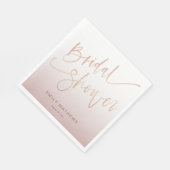 Modern Rose Gold Gradient Bridal Shower  スタンダードランチョンナプキン (角)
