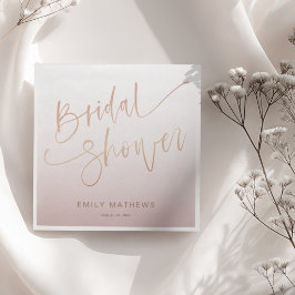 Modern Rose Gold Gradient Bridal Shower  スタンダードランチョンナプキン