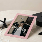 Modern Rose Gold Photo Collage Graduation 招待状