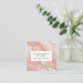 Modern Rose Gold Quartz Beauty Salon スクエア名刺 (スタンド正面)