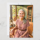 Modern Rose Gold Sweet 70th Photo Birthday 招待状 (裏面)