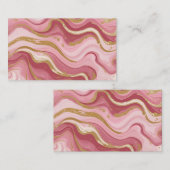 Modern Rose Gold Veins Liquid Ink Art 名刺 (正面/裏面)