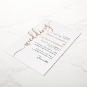 Modern Rose Gold Wedding  箔招待状 (回転した状態)