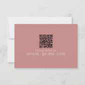 Modern Rose Pink Classic Wedding RSVP and QR Code (裏面)