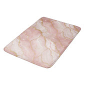 Modern Rose Quartz Marble Gold バスマット (アングル)