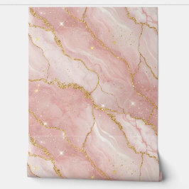 Modern Rose Quartz Marble Gold 壁紙