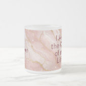 Modern Rose Quartz Marble Gold Glitter フロストグラスマグカップ (中央)
