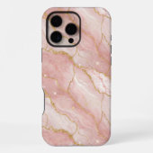 Modern Rose Quartz Marble Gold iPhoneケース (裏面)