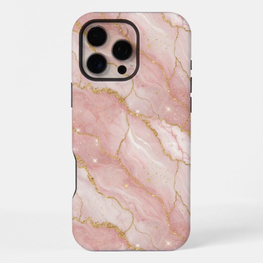 Modern Rose Quartz Marble Gold iPhoneケース (裏面)