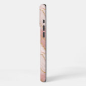 Modern Rose Quartz Marble Gold iPhoneケース (左側面)