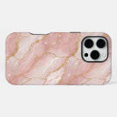Modern Rose Quartz Marble Gold iPhoneケース (裏面横)