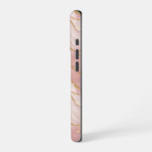 Modern Rose Quartz Marble Gold iPhoneケース (左側面)