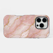 Modern Rose Quartz Marble Gold iPhoneケース (裏面横)
