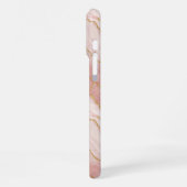 Modern Rose Quartz Marble Gold iPhoneケース (左側面)