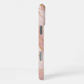 Modern Rose Quartz Marble Gold iPhoneケース (右側面)