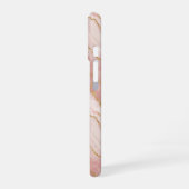 Modern Rose Quartz Marble Gold iPhone 16ケース (左側面)