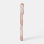 Modern Rose Quartz Marble Gold iPhone 16ケース (右側面)