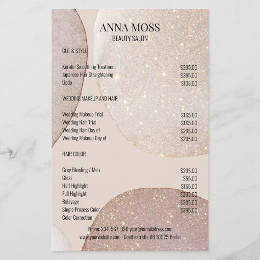 Modern Rosegold Glitter チラシ (裏面)