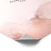 Modern  Roségold Watercolour Pricelist Poster ポスター (角)