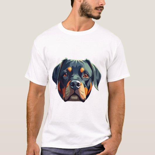 Modern Rottweiler Portrait � Bold Vector Style Dog Tシャツ (正面)