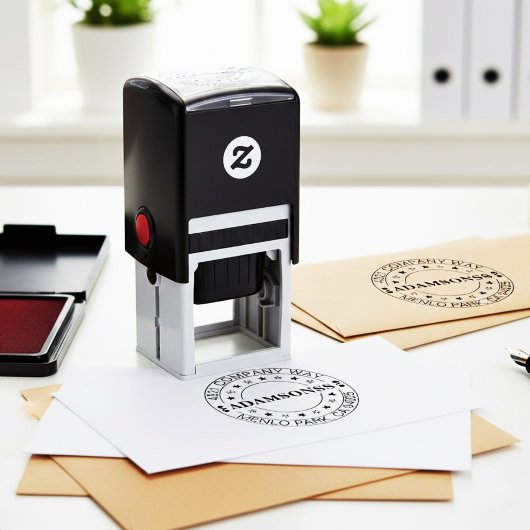 Modern Round Typography Return Address Business セルフインキングスタンプ