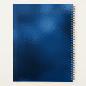 Modern Royal Blue Brushed Metal Monogram プランナー手帳 (裏面)