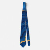 Modern Royal Blue Gold Marble Collection ネクタイ (正面)
