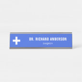 Modern Royal Blue Medical Officer デスクネームプレート (正面)