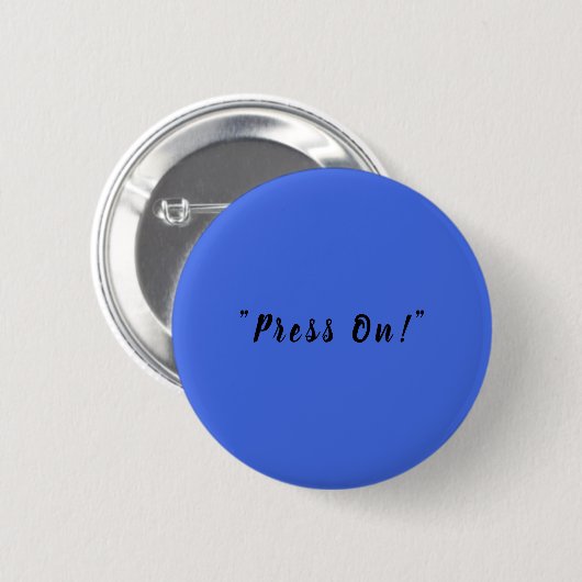 Modern Royal Blue Minimalist Design Pinback Button 缶バッジ (正面&裏面)