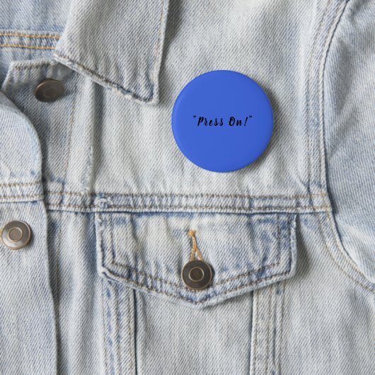 Modern Royal Blue Minimalist Design Pinback Button 缶バッジ (インサイチュ)