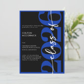 Modern Royal Blue Typography Grad Announcement 招待状 (スタンド正面)