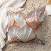 Modern Royal Mother of Pearl & Rose Gold Pillow クッション (ブランケット)