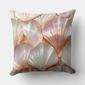 Modern Royal Mother of Pearl & Rose Gold Pillow クッション (裏面)