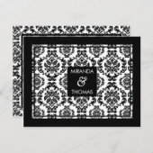 MODERN RSVP REPLY CARD :: damask colors 10 招待状 (正面/裏面)